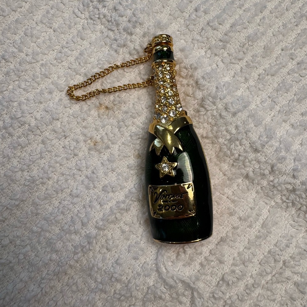 Vintage 2000 Grand Night Champagne Bottle Brooch by RJ Graziano